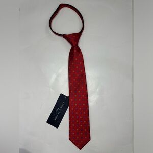 Lord & Taylor NWT boys silk red zip floral tie